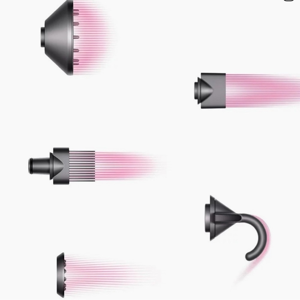 Dyson 5- piece Gray supersonic magnetic Hair Styling Attachments